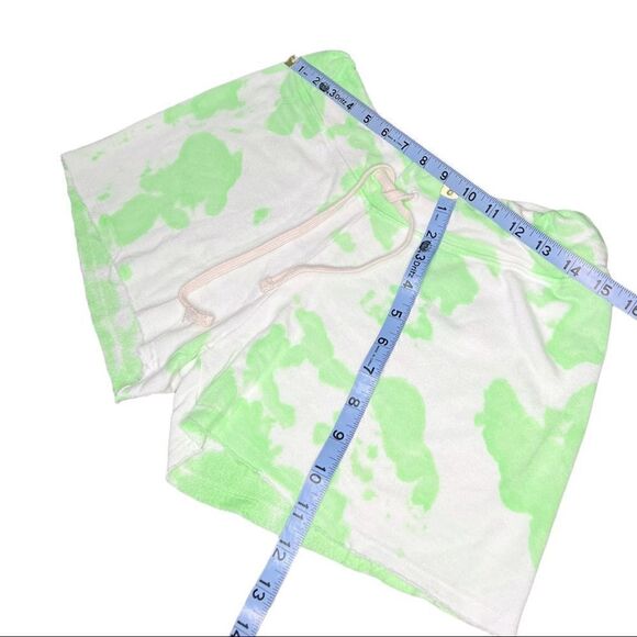 Sundry Drawstring Printed Cutoff Shorts In Tie Dye Pop Lime - Picture 2 of 7